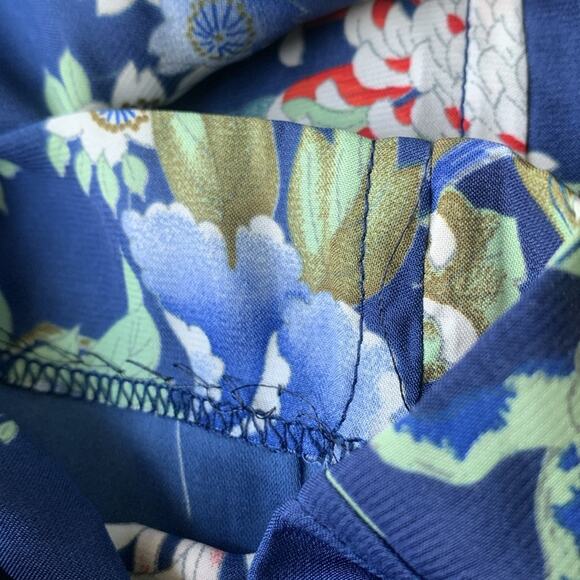 Zara Silky Harness The Power Of Flowers Straight Leg Crop Pants Pull On Blue M - Picture 13 of 14